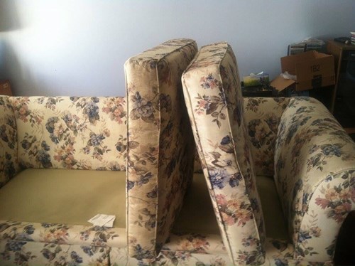 Before and after upholstery is cleaned